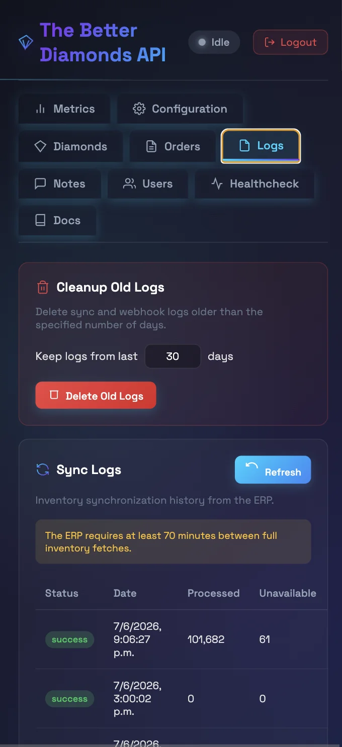 The Better Diamonds Mobile Dashboard 6
